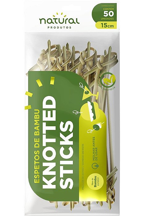 ESPETO DE BAMBU 15CM KNOTTED STICK C/50 - INOVEN