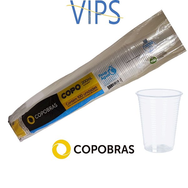 COPO 200ML PP TRANSPARENTE CX C/2500 (25X100) - ISOCOPOS