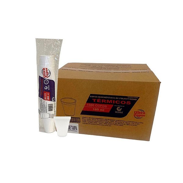 COPO TERMICO ISOPOR 180ML CX C/1000 - ULTRATHERM