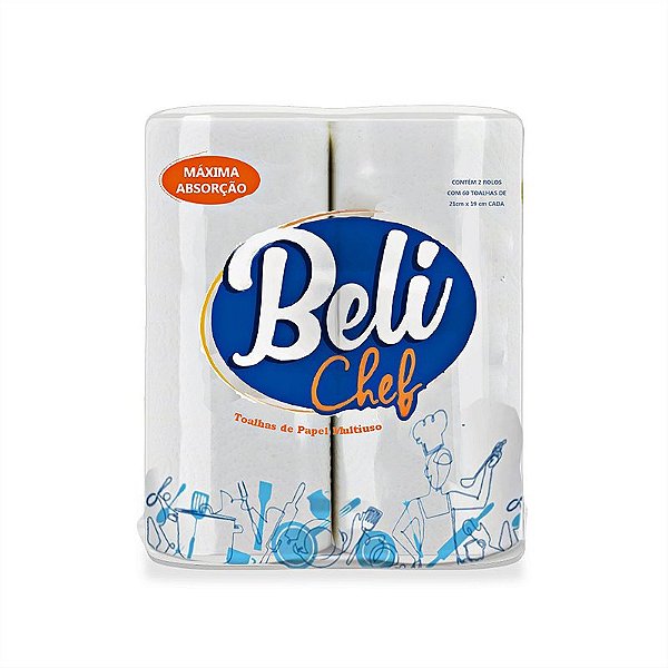 TOALHA DE COZINHA ABSORVENTE C/02 ROLOS - BELI CHEF