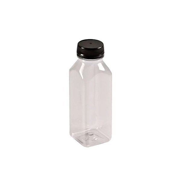 GARRAFA P/SUCO PET CRISTAL COM TAMPA C/100- 300ML