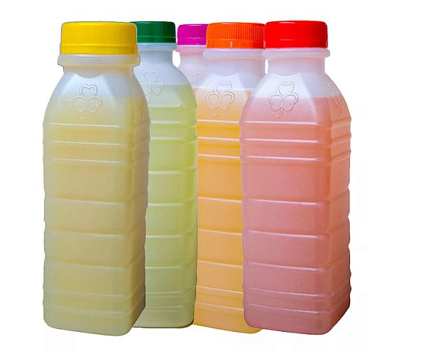 GARRAFA P/SUCO PLASTICA C/TAMPA C/100 - 300ML - LC PRIMAVERA