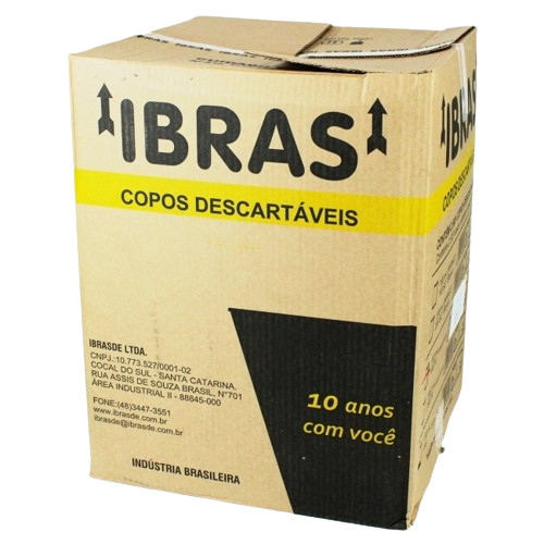COPO 180ML PS BRANCO CX C/2500 (25X100) - IBRAS