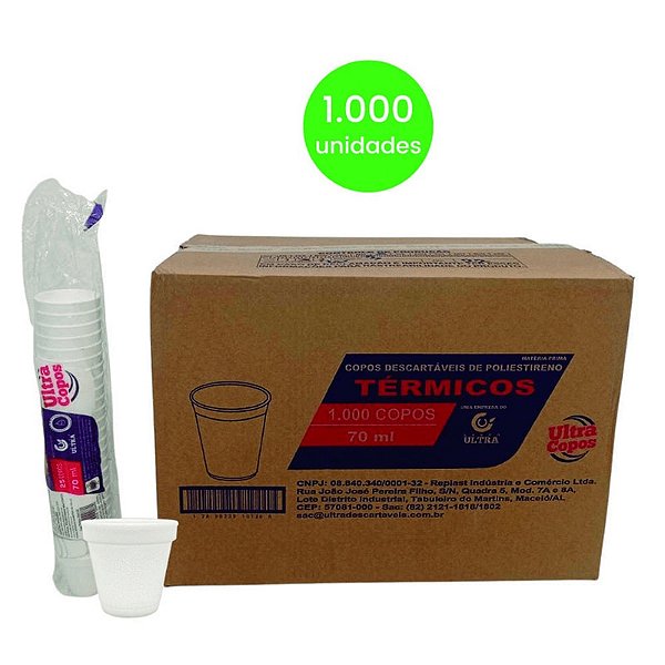 COPO TERMICO ISOPOR 70ML CX C/1000 - ULTRATHERM