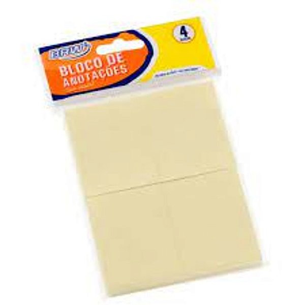 BLOCO ADESIVO 38MM X 51MM AMARELO C/4X100 (BA3801) - BRW