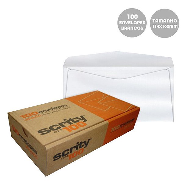 ENVELOPE BRANCO 114MM X 229MM C/100 - SCRITY