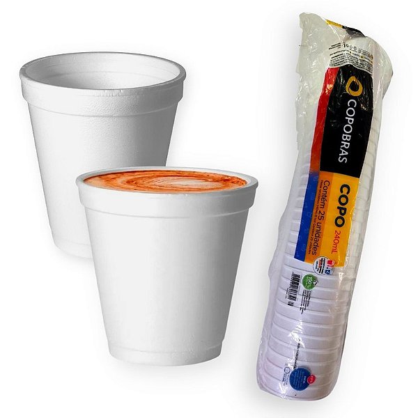 COPO TERMICO ISOPOR 240ML - COPOBRAS - PCT C/25