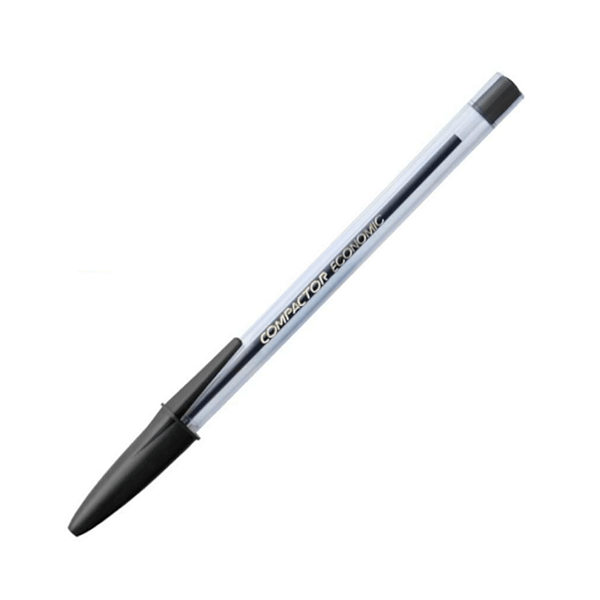 CANETA ESFEROGRAFICA PRETA 1.0MM -  COMPACTOR ECONOMIC