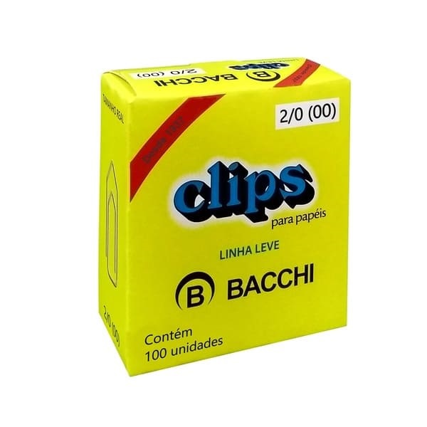 CLIPS 2/0 GALVANIZADO LEVE CX C/100 - BACCHI