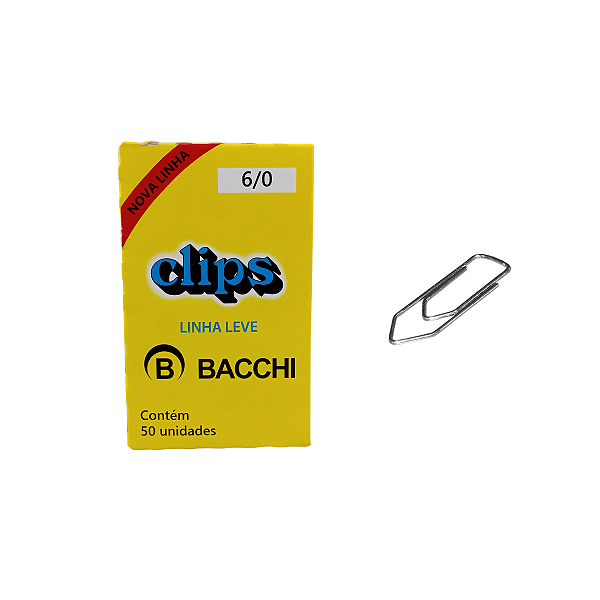 CLIPS 6/0 GALVANIZADO LINHA LEVE CX C/50 - BACCHI