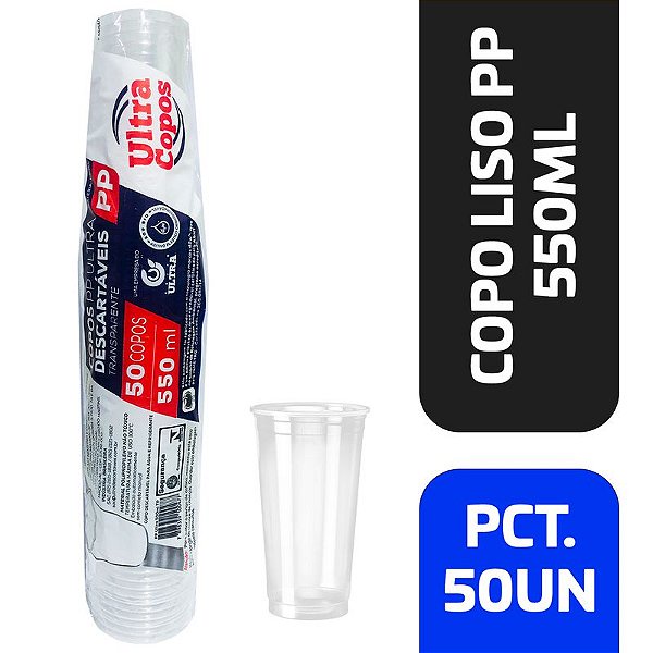 COPO 550ML PP TRANSPARENTE - ULTRA C/50