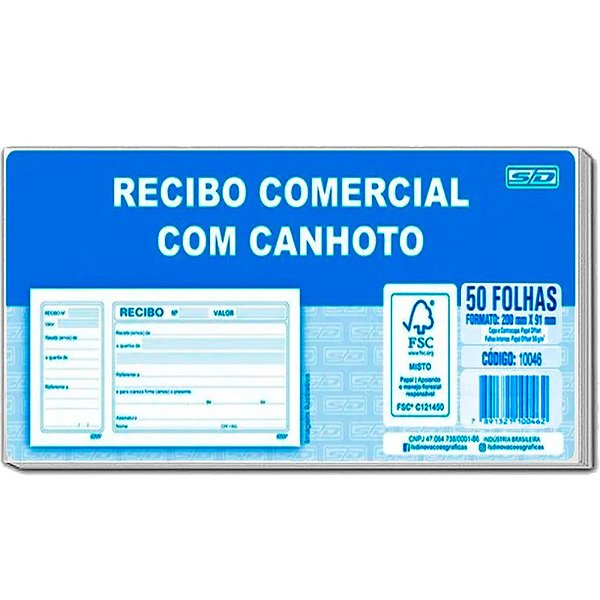 RECIBO COMERCIAL C/CANHOTO 50FLS