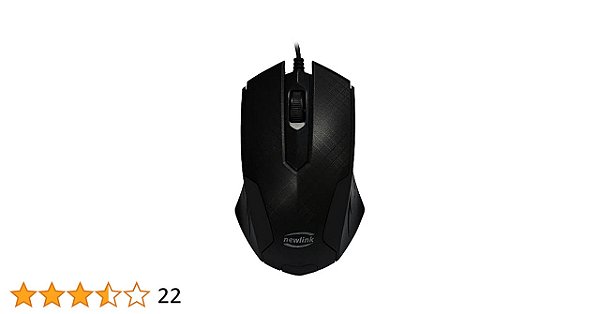 MOUSE OPTICO PRETO GRID C/ FIO USB - NEWLINK