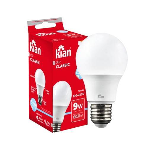 LAMPADA LED 9W E27 6,5K BIVOLT - KIAN*