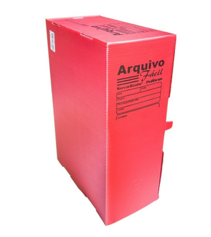 ARQUIVO MORTO FACIL PLASTICO VERMELHO 250X130X350MM - POLIBRAS