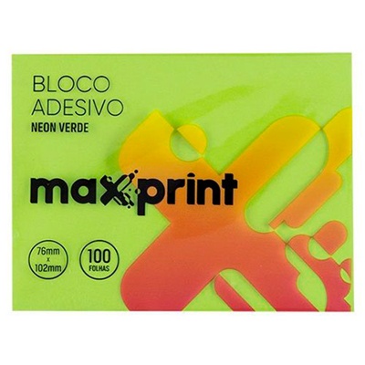 BLOCO ADESIVO 76MM X 102MM VERDE C/100 - MAXPRINT