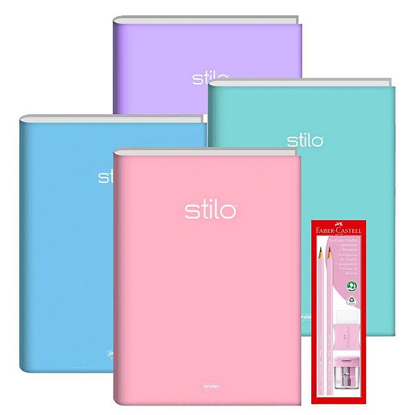 CADERNO CAPA DURA 200MM X 275MM C/80FLS - KIT