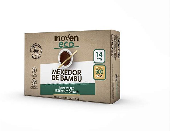 MEXEDOR PARA CAFE DE BAMBU 14CM C/500 - INOVEN