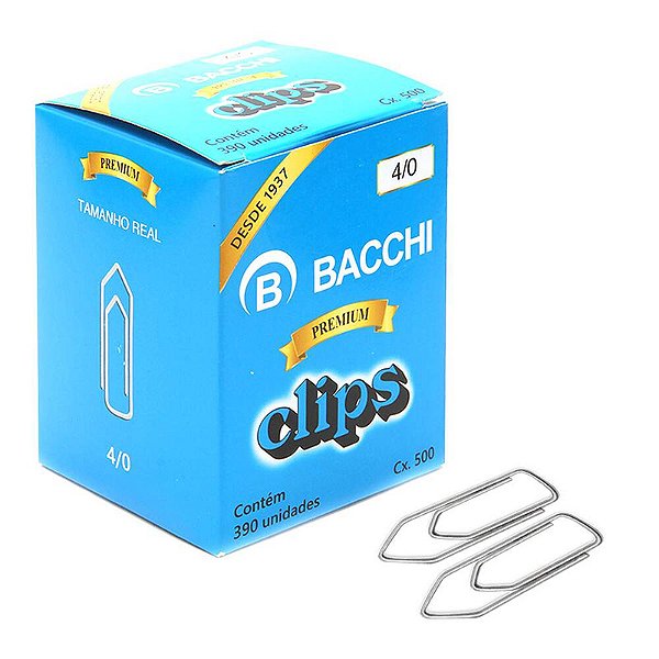 CLIPS 4/0 GALVANIZADO LINHA PREMIUM CX C/390 - BACCHI