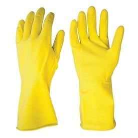 LUVA DE BORRACHA P AMARELA SEM FORRO - NOBRE