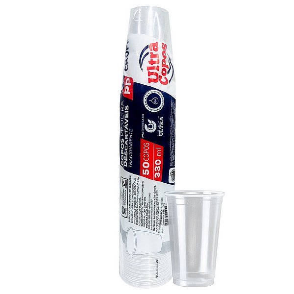 COPO 330ML PP TRANSPARENTE  - ULTRA C/50