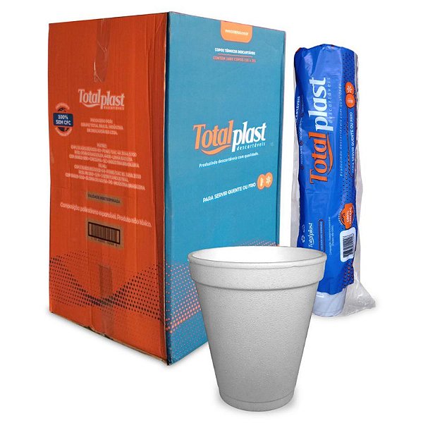 COPO TERMICO ISOPOR 240ML - TOTALPLAST - PCT C/20