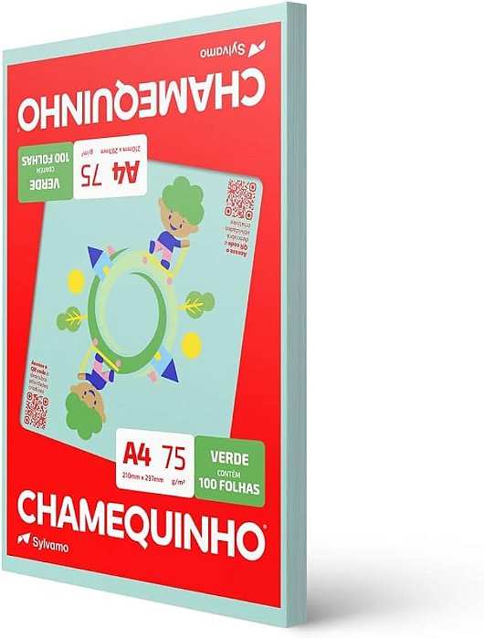 PAPEL A4 VERDE CHAMEQUINHO 100 FLS