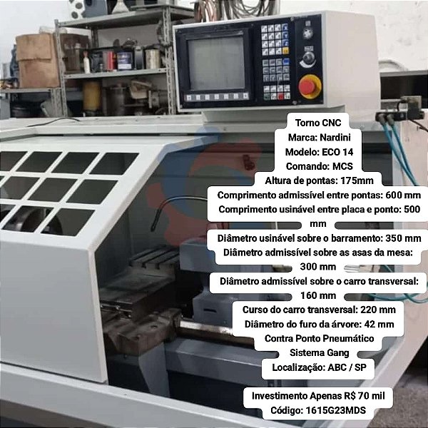 Torno CNC 600mm MCS Gang