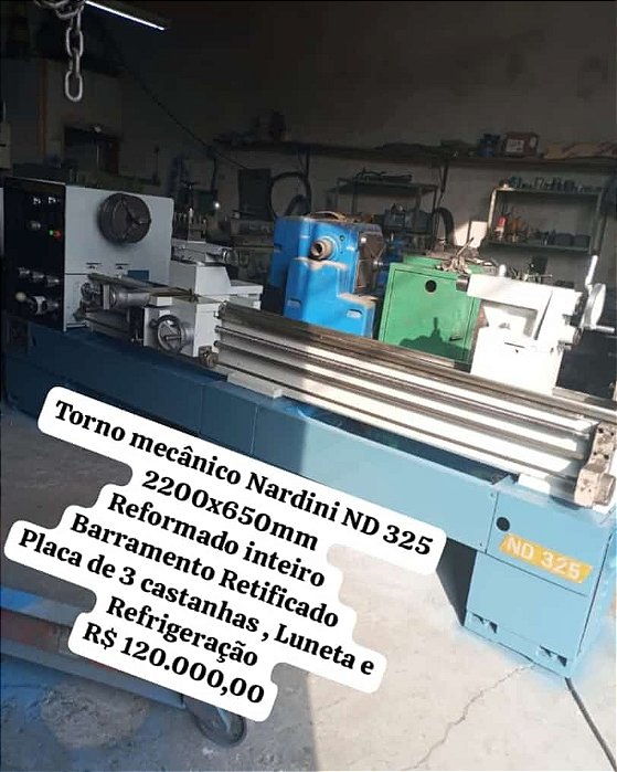 Torno Mecânico Nardini ND325 2200x650mm0