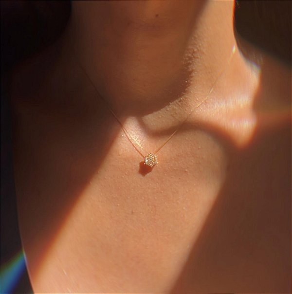 Gargantilha Ponto de Luz Estrela Ouro 18k