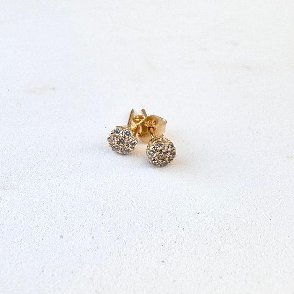 Brinco Chuveiro de Zircônia Ilusion - ouro 18k