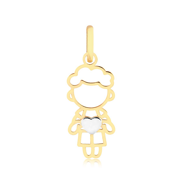 Pingente Menino Coração - Ouro 18K