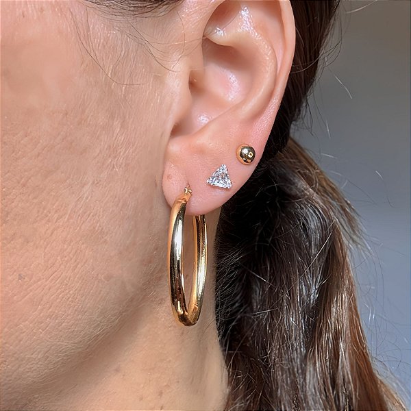 Brinco Argola Essencial - Ouro 18 k
