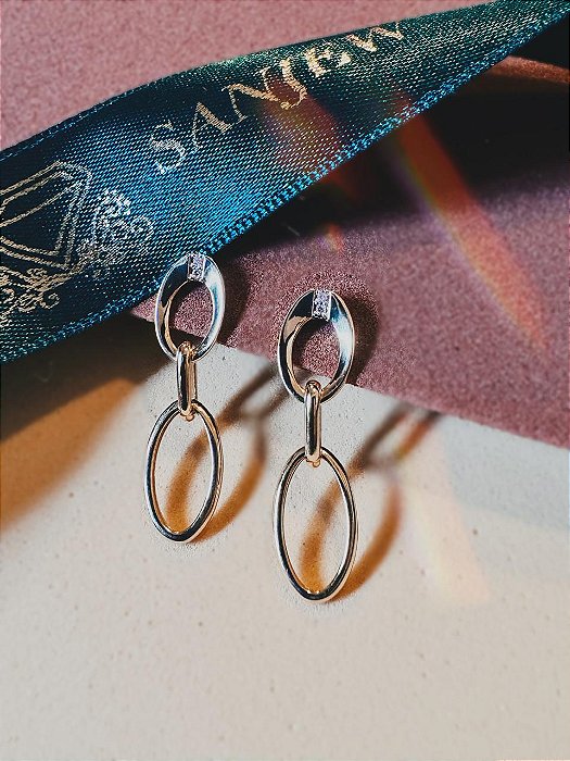 Brinco Golden Globes Ouro 18K e Diamantes