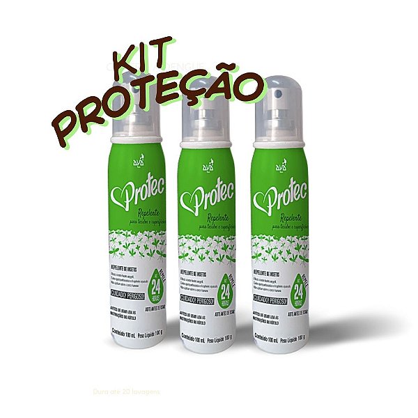 Kit Repelente Protec p/ Roupas 3 Unid – Contra Dengue e Mosquitos