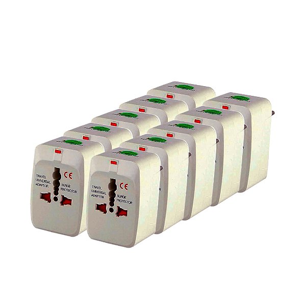 Kit 10 Adaptadores de Tomada Universal - Atacado