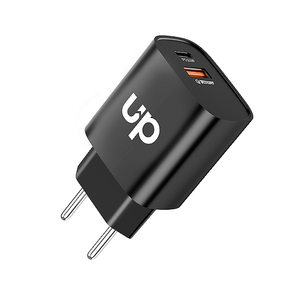 Carregador USB-A e USB-C 20W Preto UP Electronics