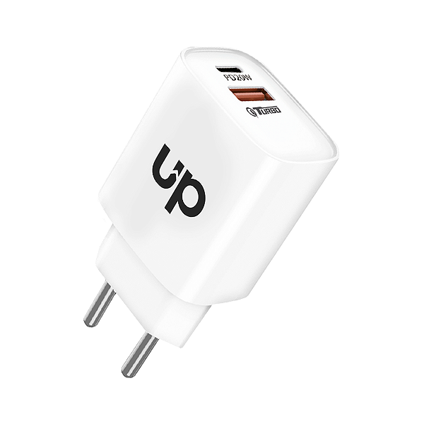 Carregador USB-A e USB-C 20W Branco UP Electronics