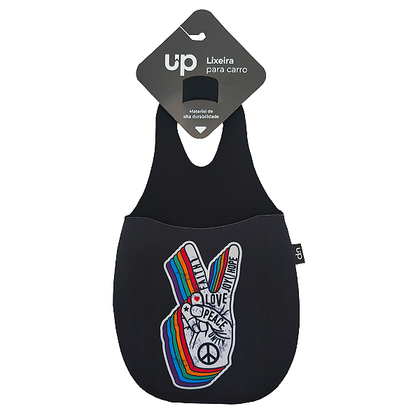 Lixeira para Carro Neoprene Paz e Amor UP Electronics