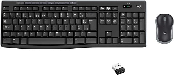 Combo Teclado e Mouse sem fio Logitech MK270 com Teclas de Mídia de Fácil Acesso, Conexão USB, Pilhas Inclusas e Layout