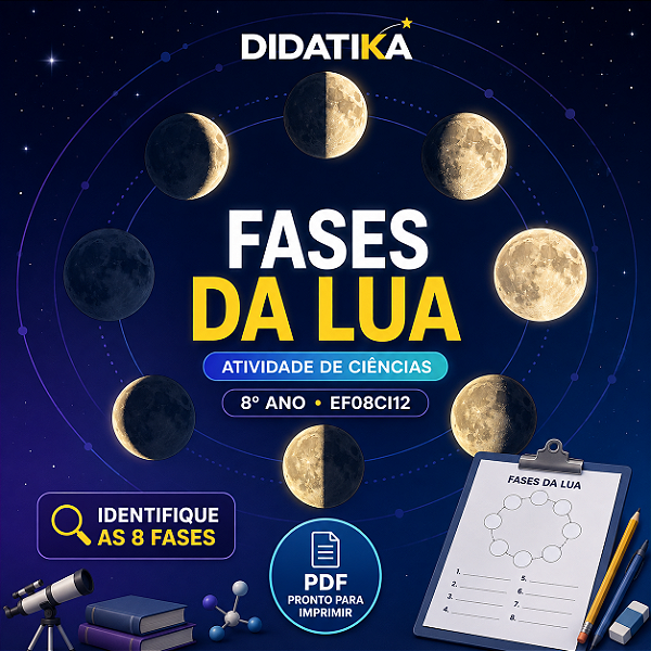 FASES DA LUA – ATIVIDADE DE CIÊNCIAS | 8º ANO
