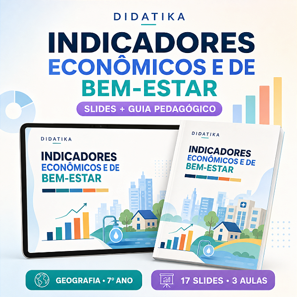 AULA EM SLIDES + GUIA PEDAGÓGICO – INDICADORES ECONÔMICOS E DE BEM-ESTAR | GEOGRAFIA – 7º ANO