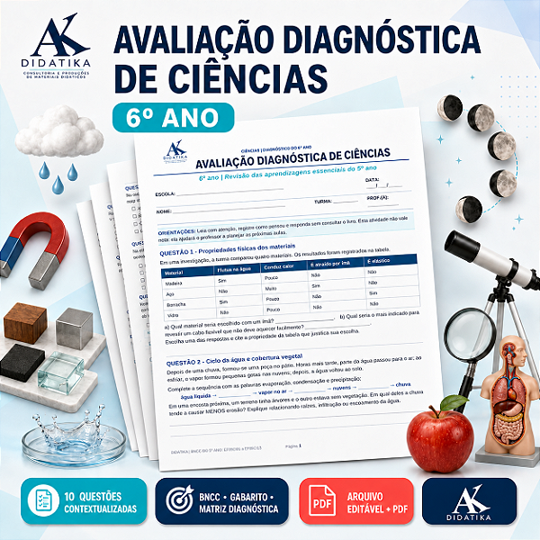 AVALIAÇÃO DIAGNÓSTICA DE CIÊNCIAS – 6º ANO