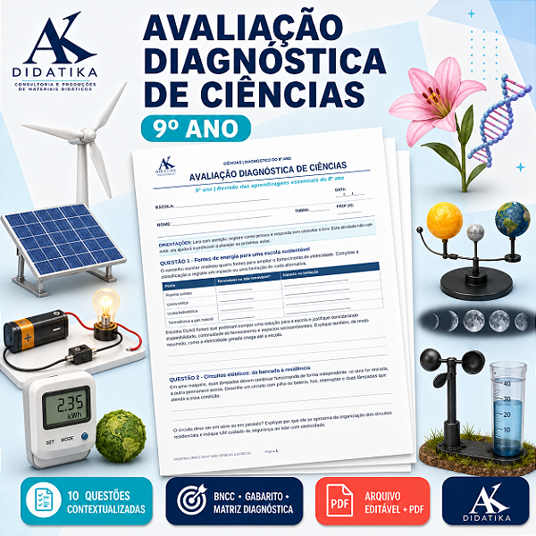 AVALIAÇÃO DIAGNÓSTICA DE CIÊNCIAS – 9º ANO