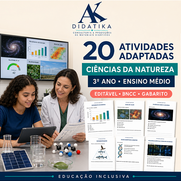 20 ATIVIDADES ADAPTADAS DE CIÊNCIAS DA NATUREZA – 3º ANO DO ENSINO MÉDIO