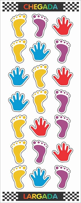 Tapete Amarelinha Infantil Educativa Pés E Mãos