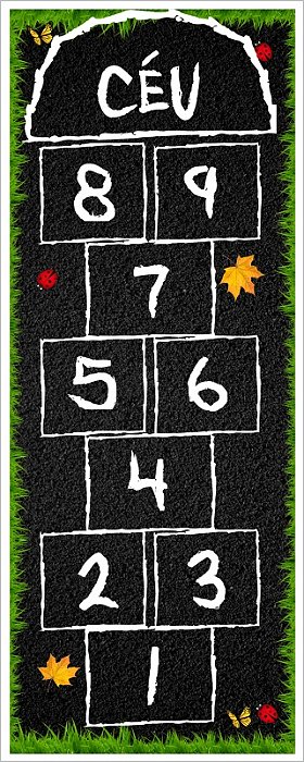 Tapete Amarelinha Infantil Educativo Giz Na Rua