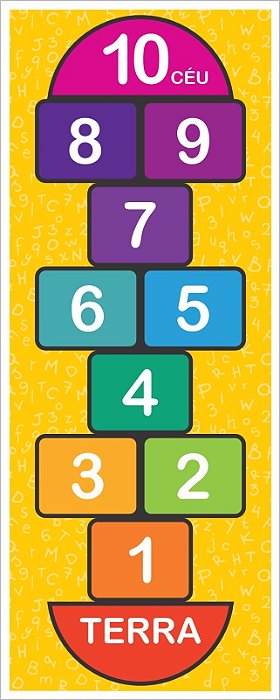 Tapete Amarelinha Infantil Educativo Céu e Terra