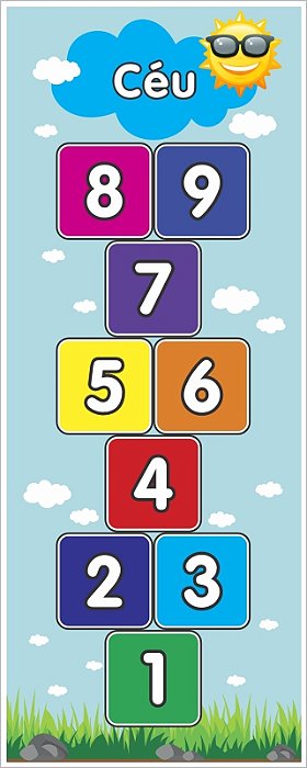 Tapete Amarelinha Infantil Educativo Céu Azul