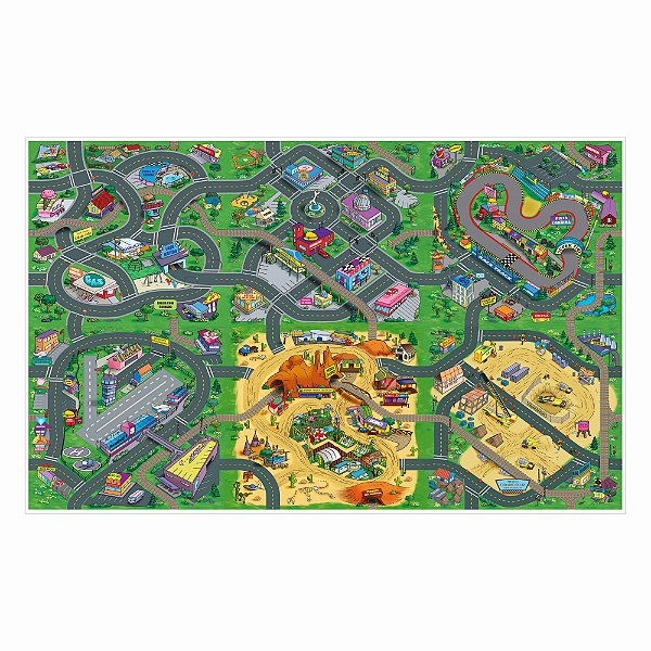 Pista Carrinho Grande Cidade Completa Trem Corrida